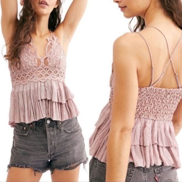 NWT Free People  Adella Cami Dusty Mauve XS - Picture 1 of 10